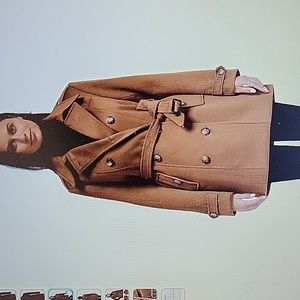 Wantdo Caramel double breasted pea coat mid-length belt size XL New …